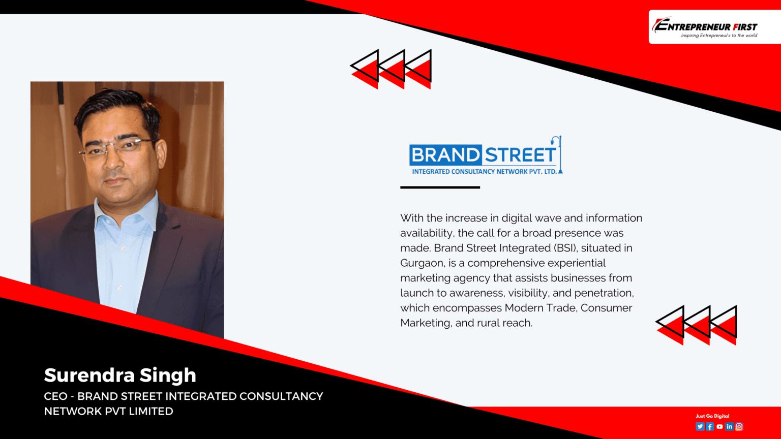 Press feature on Surendra Singh, CEO of Brand Street Integrated
